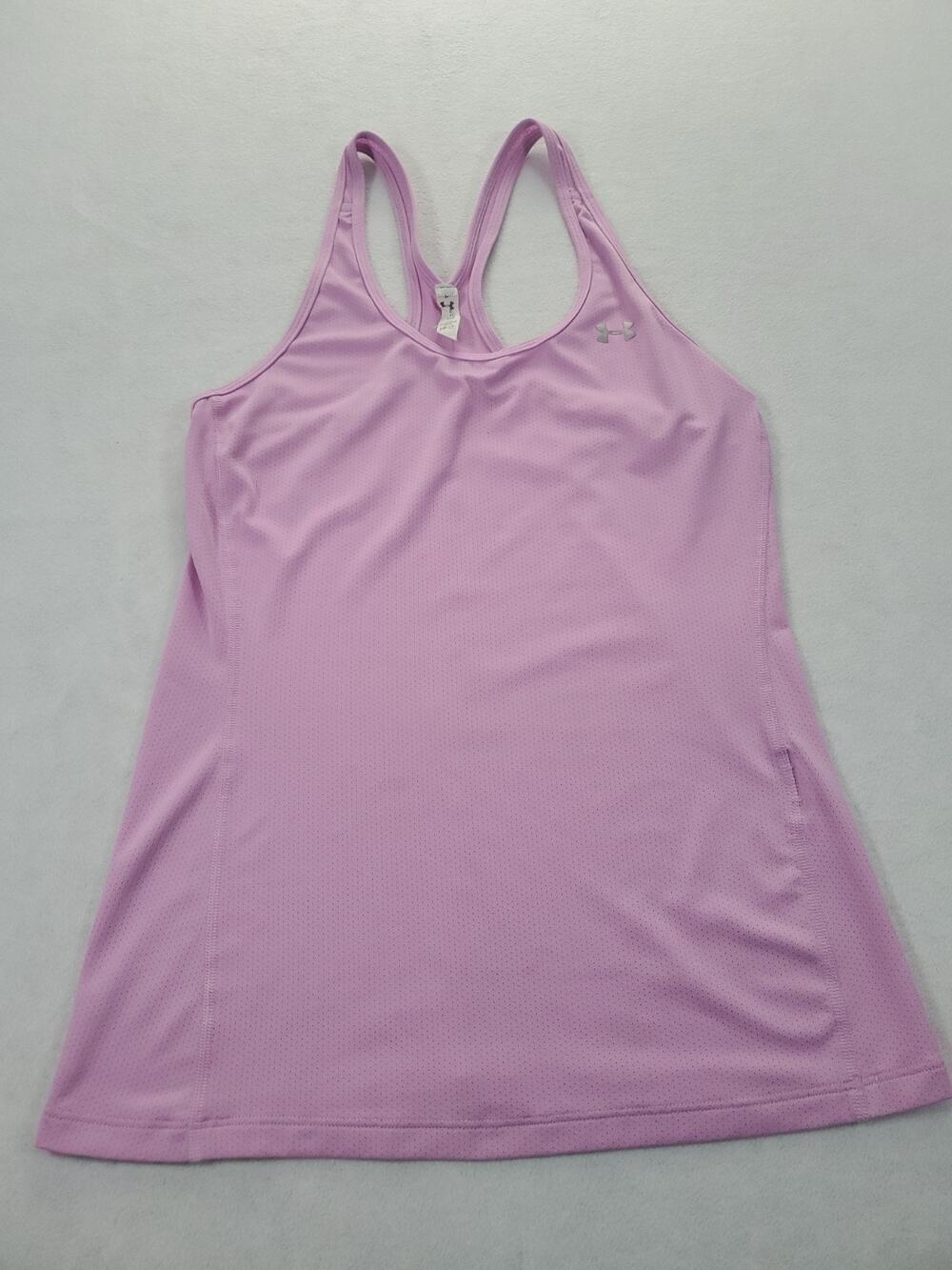 Under Armour HeatGear Womens Tank Top XSmall Pink Racerback Mesh Gym
